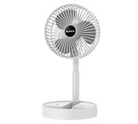 Xgdsnly Ventilador Plegable con lescópico Compacto Ventilador Mesa Recargable Portátil para Estudians, Oficinistas, Escritorio, Dormitorio, Blanco, Estándar