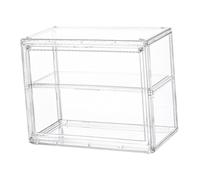 Xgdsnly Vitrina Transparente para Figuras Caja Expositora Acrílica Organizador de Juguetes Y Muñecos Apilable con Divisor Apta para Hogar Oficina Vitrinas, 27x13x22cm