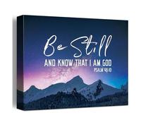 XGINERFEX Be Still And Know That I AM God Canvas Print Psalm 46 10 Wall-Art for Home Office Decor(Unframed,08X12inch(20X30cm))