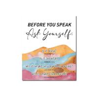 XGINERFEX Before You Speak Ask Yourself Is It True Kind Necessary Bible Verse Wall-Art Christian Home Decor For(Unframed,08x12inch(20x30cm))