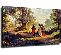XGINERFEX Biblical Canvas Print, The Road to Emmaus Jesus Christ Wall-Art, Inspirational Poster for Living Room, Bedroom, Gift Idea(Unframed,16x24inch(40x60cm))