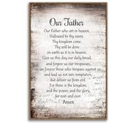 XGINERFEX Framed Our Father Prayer Print, The Lord's Prayer Canvas Wall-Art, Inspirational Scripture Decor for Bedroom and Office(Unframed,08x12inch(20x30cm))
