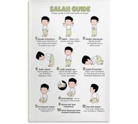 XGINERFEX How To Pray In Islam Guide Salah Prayer Step By Step Namaz Wudu Dua Quran Learning Educational(Unframed,08x12inch(20x30cm))