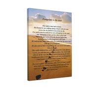 XGINERFEX Inspirational Footprints Beach Art Coastal Decor Wall Print Quote for Living Room Bedroom Office Home Wall Decor(Framed,16X24inch(40X60cm))