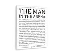 XGINERFEX Man In The Arena Quote Canvas Wall-Art It Is Not The Critic Who Counts Theodore Roosevelt Motivational Poster for Office Home Gym Decor(Framed,08X12inch(20X30cm))
