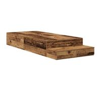 XHNIFBN Cama individual de 75 cm de madera vieja con 2 cajones, moderno diseño de mango de piel, 226,5 x 75 x 31,5 cm, material de madera compacta para habitaciones de invitados, habitaciones
