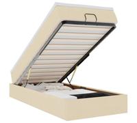 XHNIFBN Cama otomana con espacio de almacenamiento, 80 x 200 cm, color crema, tapizada con colchón y cojín, cama de invitados, compacta para dormitorio juvenil
