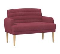 XHNIFBN Loveseat - Sofá de 2 plazas con cierre de botones, color rojo vino | Banco compacto tapizado de tela aterciopelada con patas de madera de caucho resistente para salón y dormitorio.
