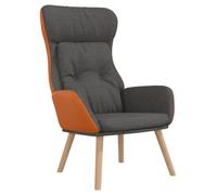 XHNIFBN Silla de relax de tela gris oscuro, 70 x 77 x 94 cm, marco de metal robusto y piel sintética, cómodos reposabrazos, diseño moderno para salón, oficina y balcón