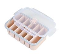 xianynow Recipiente para Congelar, Souper Cube, Molde de Silicona con Tapa, 6 Agujeros, Recipiente para Alimentos, Molde para Sopa, Cubo de Hielo, Caldo, Salsa, Mantequilla, 1 Unidad, Rosa