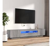 XIAOGUANG Set Muebles TV con Leds 2 pzas, Mueble Salon, Mueble TV, Mesa TV, Muebles Comedor, Salones Modernos Completos, Mueble Televion, Madera contrachapada Gris Sonoma