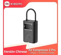 Xiaomi Compresor de Aire Portátil 2 Pro, Inflador de Neumáticos 150 PSI con Batería Recargable de 2500mAh, Bomba de Aire con LED para Coche, Bicicleta, Moto, Pelota