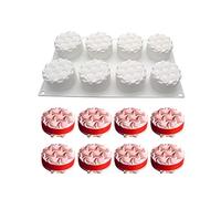 XiaoShenLu Molde de Silicona 3D, moldes de silicona para postres, 6 cavidades Forma de Crema flor espiral