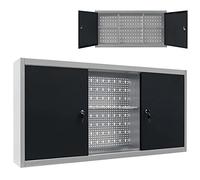 Xichuzi Armario de Herramientas de Pared, Organizador Herramientas Pared, Mueble Herramientas, Organizador Taller, Armarios Taller Mecanico, Industrial Metal Gris y Negro