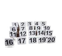 XIEHYA Placas de números tipo 1-40V, conjunto tarjetas mesa, marcadores posición for restaurantes, hoteles, eventos, etiquetas asiento boda Para Banquete(White 1-20)