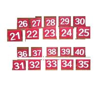 XIEHYA Placas de números tipo 1-40V, conjunto tarjetas mesa, marcadores posición for restaurantes, hoteles, eventos, etiquetas asiento boda Para Banquete(Red 21-40)