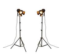 XIHOME Vintage Industrial Negro Retro Trípode Ajustable Lámpara de Pie, Cable de 5 Metros con Interruptor de Luz Cuello de Cisne para Sala de Estar Dormitorio Oficina Bar Iluminación (Paquete de 2)