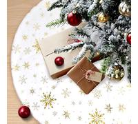 XIMEY Falda Árbol de Navidad 120cm - Bonita Base Suave Manta Cubre Pie Alfombra de Felpa (Oro)