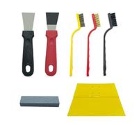 XINGSUI Juego de 7 Piezas Utensilios de Limpieza,raspador de Cocina,Cepillo Alambre Acero Inoxidable,Piedra de afilar,Escobilla de plástico,para Limpiar Cemento, Estufa, Fregadero, Oxido y Polvo