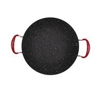 XinrZythrop Sartén para parrilla de barbacoa coreana, antiadherente, con mango antiescaldado, placa redonda para barbacoa, estufa de cerámica a Gas (34cm)