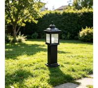 XINYASEE Baliza de Exterior Negra, Lámpara de Pie para Jardín, Farol Clásico IP44, Luz E27 para Caminos, Patio y Entrada de Casa