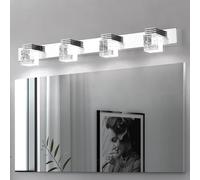XINYASEE Lámpara de Espejo Baño Cristal Pilar LED Espejo Luces Delanteras, Cuarto de Baño Pasillo Resistente a la Humedad Luces 3000K luz cálida, 6000K luz blanca 6-12W (Luz blanca, Cuatro cabezas)