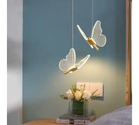 XINYASEE Lámparas LED colgantes para dormitorios, Lámpara colgante led de moderna.Lámpara de araña mariposa creativa.Lámpara de araña paracomedor.Tres colores ajustables (Oro (testa doppia))
