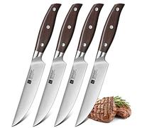 XINZUO Set Cuchillos de Carne 4 Piezas Acero Inoxidable Alemán 1.4116, 12.7cm Cuchillo de Bistec Afilado Cuchillos de Mesa,Para el Hogar y Restaurante Cuchillo Chuleteros-Mango de Red Sandalwood