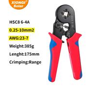 XIONGISOLAR alicates de prensado HSC8 6-4 Terminal Tubular engarzador de alambre Mini herramienta de prensado de virola Kit eléctrico doméstico HSC8 6-4 1200pcs