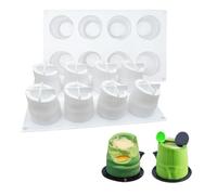 XIQIRUI Molde De Silicona Porosa Dos Moldes De Silicona Para Pastel De Mousse De 8 Cavidades Con Forma De Bambú Velas Aromáticas Cilíndricas Con Forma De Bambú Blancas