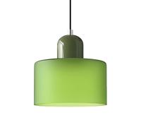 XIRYTU-H 20CM Lámpara Colgante de Vidrio Estilo Escandinavo, Lámpara de Techo E27, Altura Ajustable, Metal y Vidrio, Iluminación Moderna para Cocina, Comedor, Salón, Bar, Cafetería (Verde Mate)