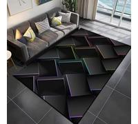 Xisnuient Alfombra 3D Hexagonal Efecto Luminoso, Alfombra Gaming Antideslizante,Decorativa Geométrica para Salón, Habitación y Setup Gaming (Color-5,50x80cm)