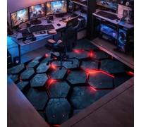 Xisnuient Alfombra 3D Hexagonal Efecto Luminoso, Alfombra Gaming Antideslizante,Decorativa Geométrica para Salón, Habitación y Setup Gaming (Color-3,45x120cm)
