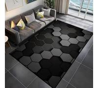 Xisnuient Alfombra 3D Hexagonal Efecto Luminoso, Alfombra Gaming Antideslizante,Decorativa Geométrica para Salón, Habitación y Setup Gaming (Color-4,45x120cm)
