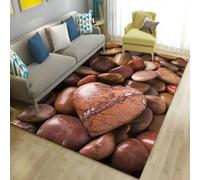 Xisnuient Alfombra 3D Ilusión Óptica Piedras Antideslizante para Salón y Dormitorio (Color-5,80x120cm)