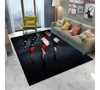 Xisnuient Alfombra con Estampado 3D de Garras de Bestia Estilo Caricatura para el Hogar Sala de Estar Dormitorio Sofá Felpudo Decorativo,Sala de Juegos Infantil Antideslizante Rug (Black 5,60x90 cm)