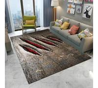 Xisnuient Alfombra con Estampado 3D de Garras de Bestia Estilo Caricatura para el Hogar Sala de Estar Dormitorio Sofá Felpudo Decorativo,Sala de Juegos Infantil Antideslizante Rug (Black 3,50x80 cm)