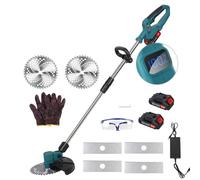 Xisulay Cortadora de césped de 9 pulgadas, desbrozadora de jardín de 21 V, 18000 r/min, recortadora de césped manual, cortacésped recargable con motor sin escobillas de 1280 W, recortadora eléctrica