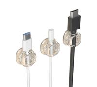 XITEA 3 Piezas Clips de Cable Acrílico Autoadhesivo Soporte de Cable para Escritorio Mesita de Noche Coche Cuero Múltiples Superficies Fuertes Clips de Cable