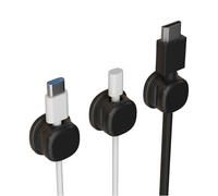 XITEA 3 Piezas Clips de Cable Acrílico Autoadhesivo Soporte de Cable para Escritorio Mesita de Noche Coche Cuero Múltiples Superficies Fuertes Clips de Cable