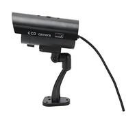 Xiuganpo Cámara de Seguridad de Vigilancia Simulada, Luz Intermitente Roja Realista con Pegatina de Advertencia para Seguridad de Negocios en el Hogar ABS