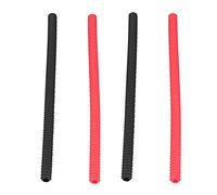 Xiuganpo Cubierta para Estante de Horno de Silicona, 4 Unidades, Aislante Térmico Protector, Antiescaldado para Uso en Cocina, Ajustable, 14 Pulgadas, Rojo y Negro