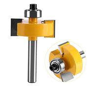 Xixian Juego de Brocas para Enrutador de Rebaje Vástago 1/2" Alto X 1/4" con 7 Rodamientos para Acabado Bordes Madera