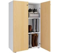 XL Madera Gran Zapato Gabinete Zapato Estante Botas Grandes Muebles de Suelo Lona 3 Compartimentos