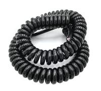 XLJP Cable eléctrico en espiral de alambre de resorte de 3 núcleos de 5 metros 24AWG/14AWG / 17AWG/ 20AWG 0.2-2 Cable de alimentación negro cuadrado Cable extensible Línea recta Cable en espiral de al