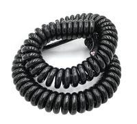 XLJP Cable eléctrico en espiral de alambre de resorte de 3 núcleos de 5 metros 24AWG/14AWG / 17AWG/ 20AWG 0.2-2 Cable de alimentación negro cuadrado Cable extensible Línea recta Cable en espiral de al