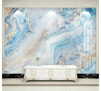 XLMING Abstracto Azul Dorado Tinta China Imitación De Mármol 3D Papel Pintado Lujo Casa Sala Decoración Estar Comedor Sofá Dormitorio TV Fondo de Pared-430cm×300cm