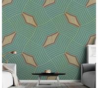 XLMING Abstracto Dorado Líneas Geométrico Cuadrícula 3D Papel Pintado Lujo Casa Sala Decoración Estar Comedor Sofá Dormitorio TV Fondo de Pared-150cm×105cm