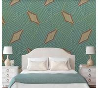 XLMING Abstracto Dorado Líneas Geométrico Cuadrícula Papel Pintado 3D Seda De Lujo Pared Estudio Comedor Sofa Dormitorio Madera Salon Tv Decorativo-150cm×105cm