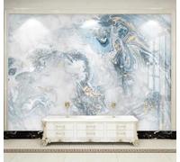 XLMING Abstracto Lujoso Azul Tinta China Imitación De Mármol Papel Pintado 3D Seda De Lujo Pared Estudio Comedor Sofa Dormitorio Madera Salon Tv Decorativo-200cm×140cm